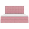 vidaXL Opbergbed met LED met matras met LED Roze 180 x 200 cm Fluweel