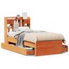 vidaXL Bed met boekenkast zonder matras grenenhout wasbruin 100x200 cm