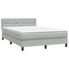 vidaXL Boxspring met matras fluweel lichtgrijs 140x220 cm