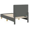 vidaXL Peuterbedframe met hoofdbord Donkergrijs 70 x 140 cm Stof