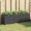 vidaXL Plantenbakken met 3 potten 2 st 105x30x32 cm poly rattan zwart