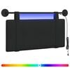 vidaXL Hangend hoofdbord Met LED-verlichting Zwart Stof