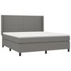 vidaXL Boxspring met matras en LED stof donkergrijs 180x200 cm