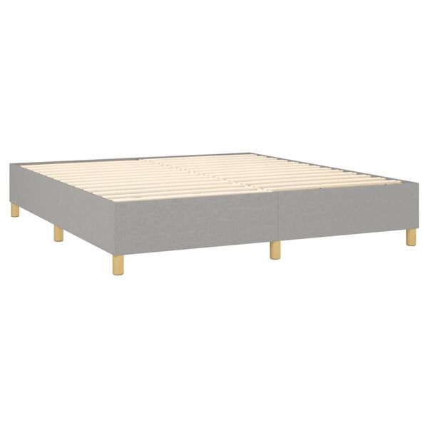 vidaXL Boxspring met matras stof lichtgrijs 180x200 cm