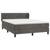 vidaXL Boxspring met matras fluweel donkergrijs 140x200 cm