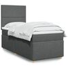 vidaXL Boxspring met matras stof donkergrijs 90x200 cm