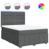 vidaXL Boxspring met matras stof donkergrijs 140x190 cm