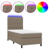 vidaXL Boxspring met matras en LED stof taupe 80x200 cm