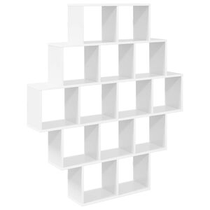 vidaXL Wandplank Wit 120 x 20 x 136 cm Bewerkt hout