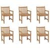 vidaXL Tuinstoelen 6 st massief teakhout