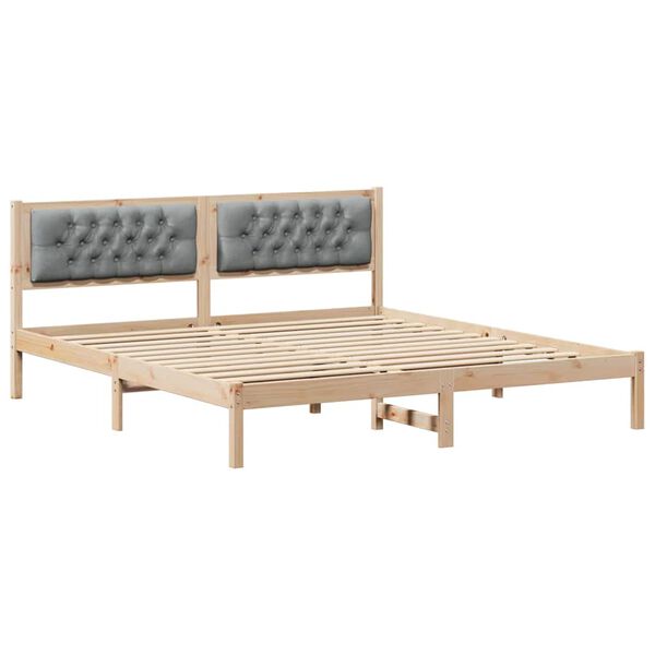 vidaXL Bedframe Lichtgrijs 160 x 200 cm Massief grenenhout