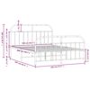 vidaXL Bedframe met hoofd- en voeteneinde metaal zwart 140x200 cm