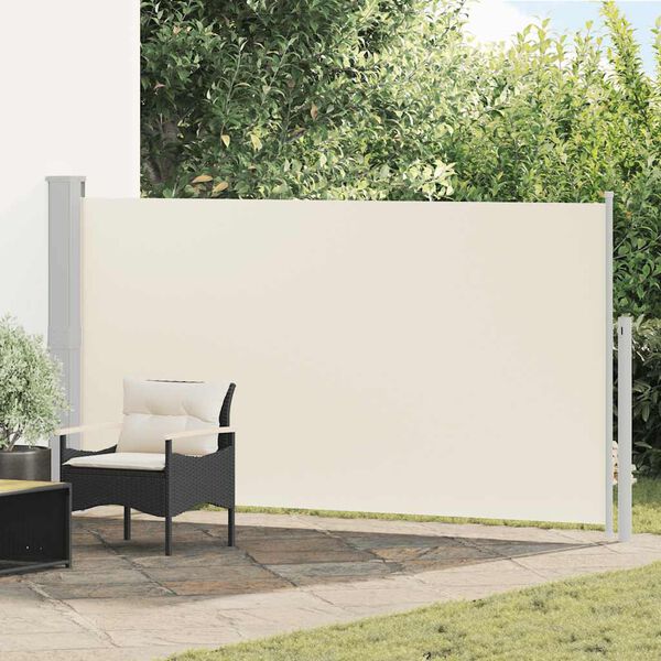 vidaXL Tuinscherm uittrekbaar 170x300 cm cr&egrave;me