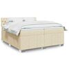 vidaXL Boxspring met matras stof cr&egrave;mekleurig 200x200 cm