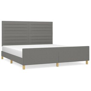 vidaXL Bedframe zonder matras stof donkergrijs 180x200 cm