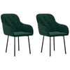 vidaXL Eetkamerstoelen 2 st fluweel donkergroen