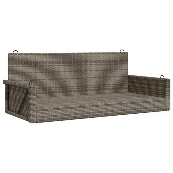 vidaXL Schommelbank 119x56x48 cm poly rattan grijs