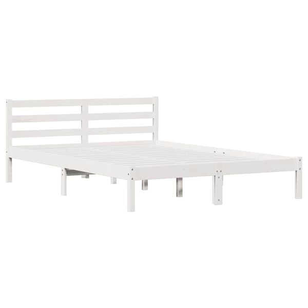 vidaXL Bedframe Wit 208.6 x 157.6 x 69.4 cm Massief grenenhout