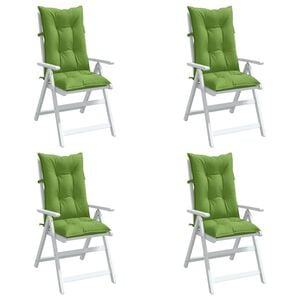 vidaXL Stoelkussens 4 st hoge rug 120x50x7 cm stof gem&ecirc;leerd groen