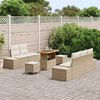 vidaXL Tuinbankenset met kussen 8 pcs Beige poly rattan