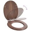 vidaXL Toiletbril 2 pcs Bruin 44 x 38 cm MDF-plaat