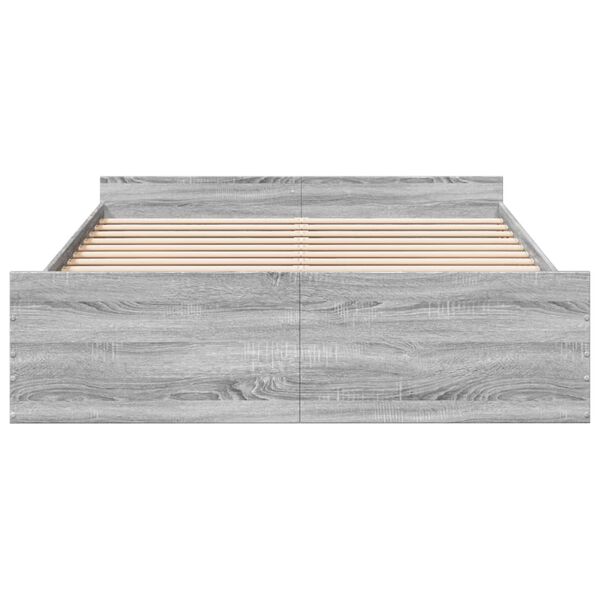 vidaXL Bedframe met lades bewerkt hout grijs sonoma eiken 150x200 cm