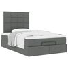 vidaXL Ottoman bed met matras 120x190 cm stof donkergrijs