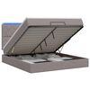 vidaXL Ottoman Bed met Matrassen en LED Taupe 140 x 200 cm Stof