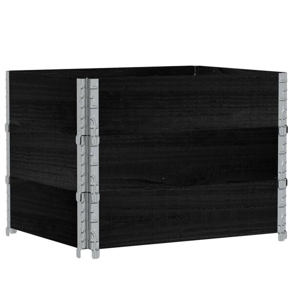 vidaXL Palletopzetranden 3 st 80x60 cm massief grenenhout zwart
