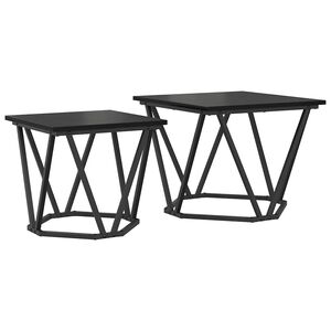 vidaXL Bijzettafelset 2 st Zwart Eiken 50 x 50 x 40 cm