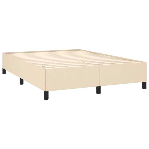 vidaXL Bedframe zonder matras stof cr&egrave;mekleurig 140x200 cm