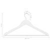 vidaXL 100-delige Kledinghangerset anti-slip hardhout wit