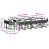 vidaXL 15-delige Tuinset met kussens poly rattan zwart
