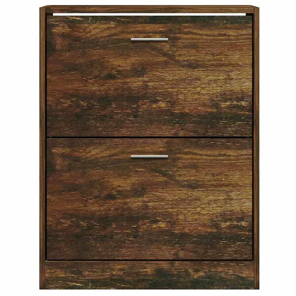 vidaXL Schoenenkast 63x24x81 cm bewerkt hout gerookt eikenkleurig