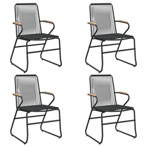 vidaXL Tuinstoelen 4 st 58x59x85,5 cm PVC-rattan zwart