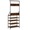 vidaXL Kledingrek met schoenenrek 70x34x184 cm gerookt eikenkleurig