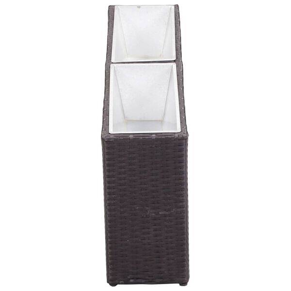 vidaXL Plantenbak verhoogd met 2 potten 90x20x40 cm poly rattan zwart
