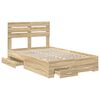 vidaXL Bedframe met lade met hoofdeinde met opslag Bewerkt hout