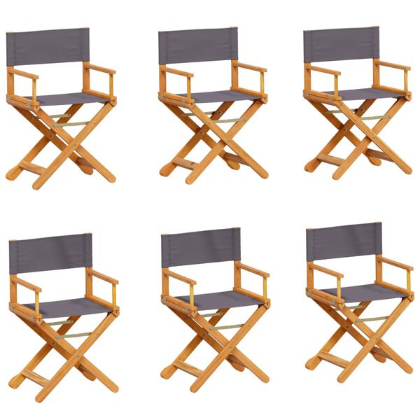 vidaXL Tuinstoelen 6 st inklapbaar stof donkergrijs