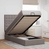 vidaXL Bed poef met matras en LED's 90x200 cm stof taupe