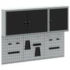 vidaXL Gereedschapskast en Pegboard Set 5 pcs Zwart 150 x 20 x 115 cm