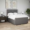 vidaXL Boxspring met matras stof taupe 140x190 cm