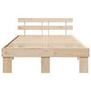 vidaXL Bedframe met hoofdeinde Naturel 135 x 190 cm Massief grenenhout