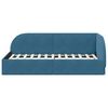 vidaXL Hoekbedframe met hoofdeinde Blauw 90 cm x 200 cm Stof