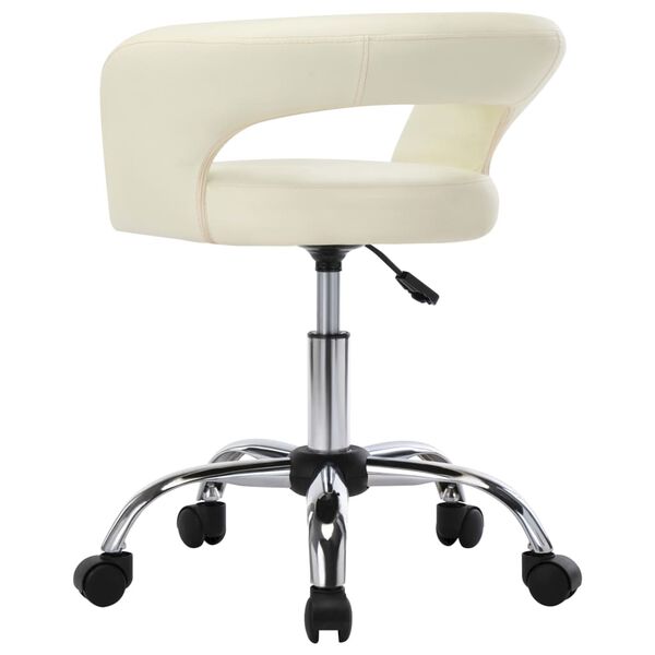 vidaXL Eetkamerstoelen 2 st kunstleer cr&egrave;mekleurig