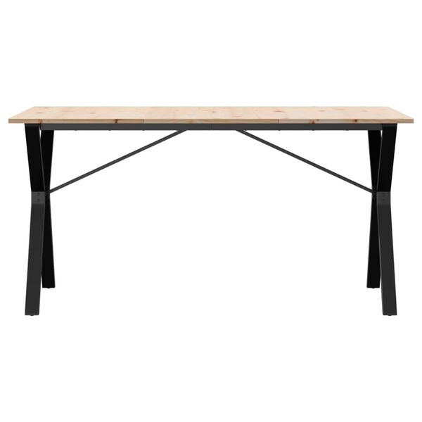 vidaXL Eettafel Y-frame 140x80x75 cm massief grenenhout en staal