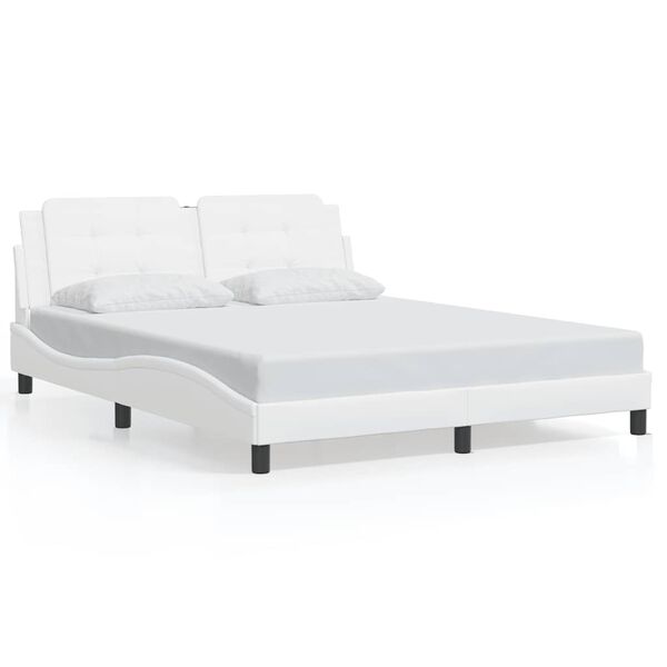 vidaXL Bedframe zonder matras "Zadar" kunstleer wit 160x200 cm