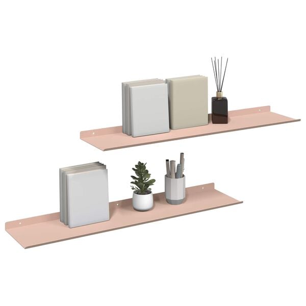 vidaXL Drijvende plank 2 pcs Roze 80 x 18 x 2,5 cm Staal