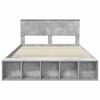vidaXL Bedframe met plank Beton Grijs 160 x 200 cm Bewerkt hout