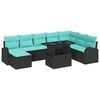 vidaXL Tuin Sofa Set met opslag 9 pcs Zwart Poly riet